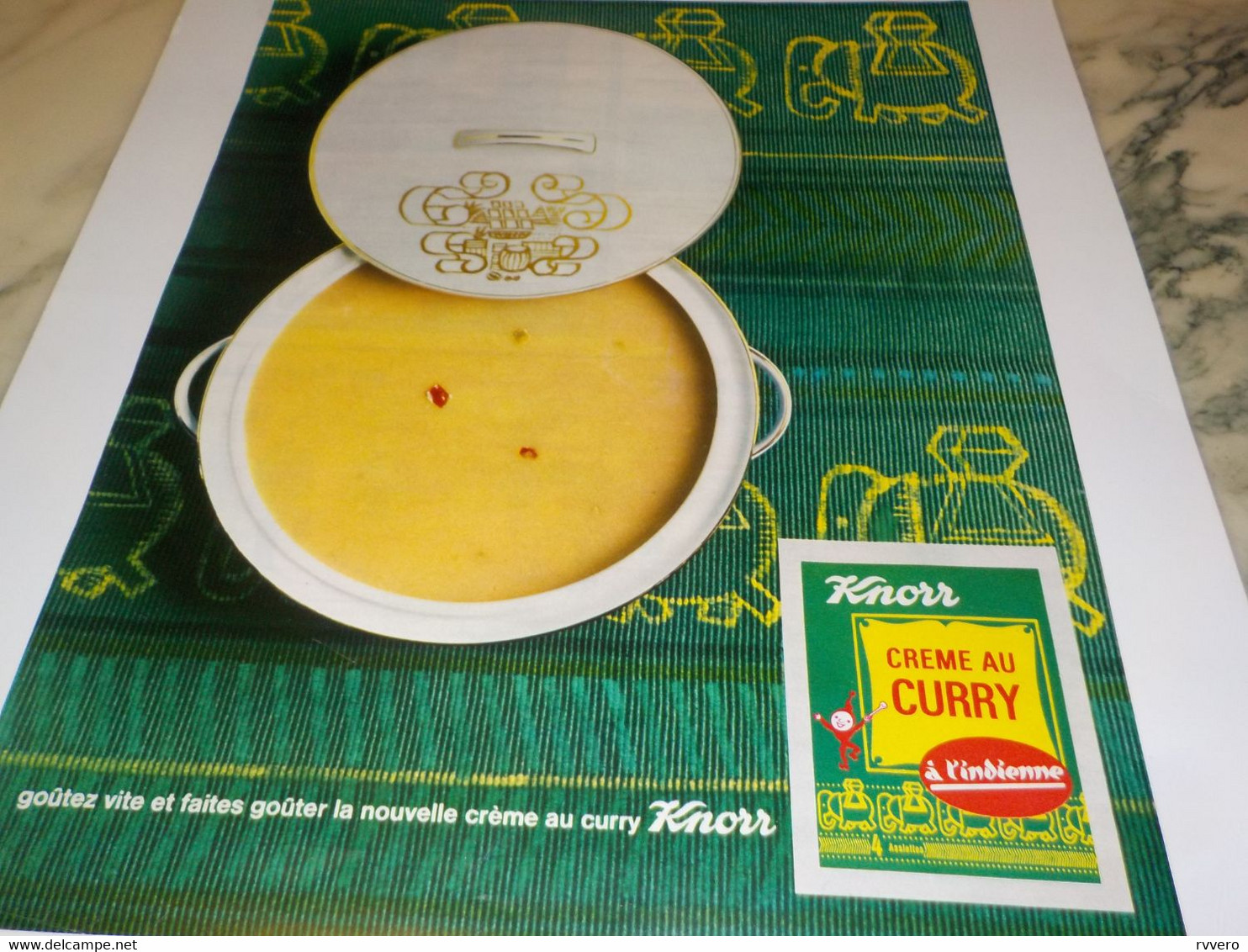 ANCIENNE PUBLICITE CREME DE CURRY DE KNORR 1966 - Posters