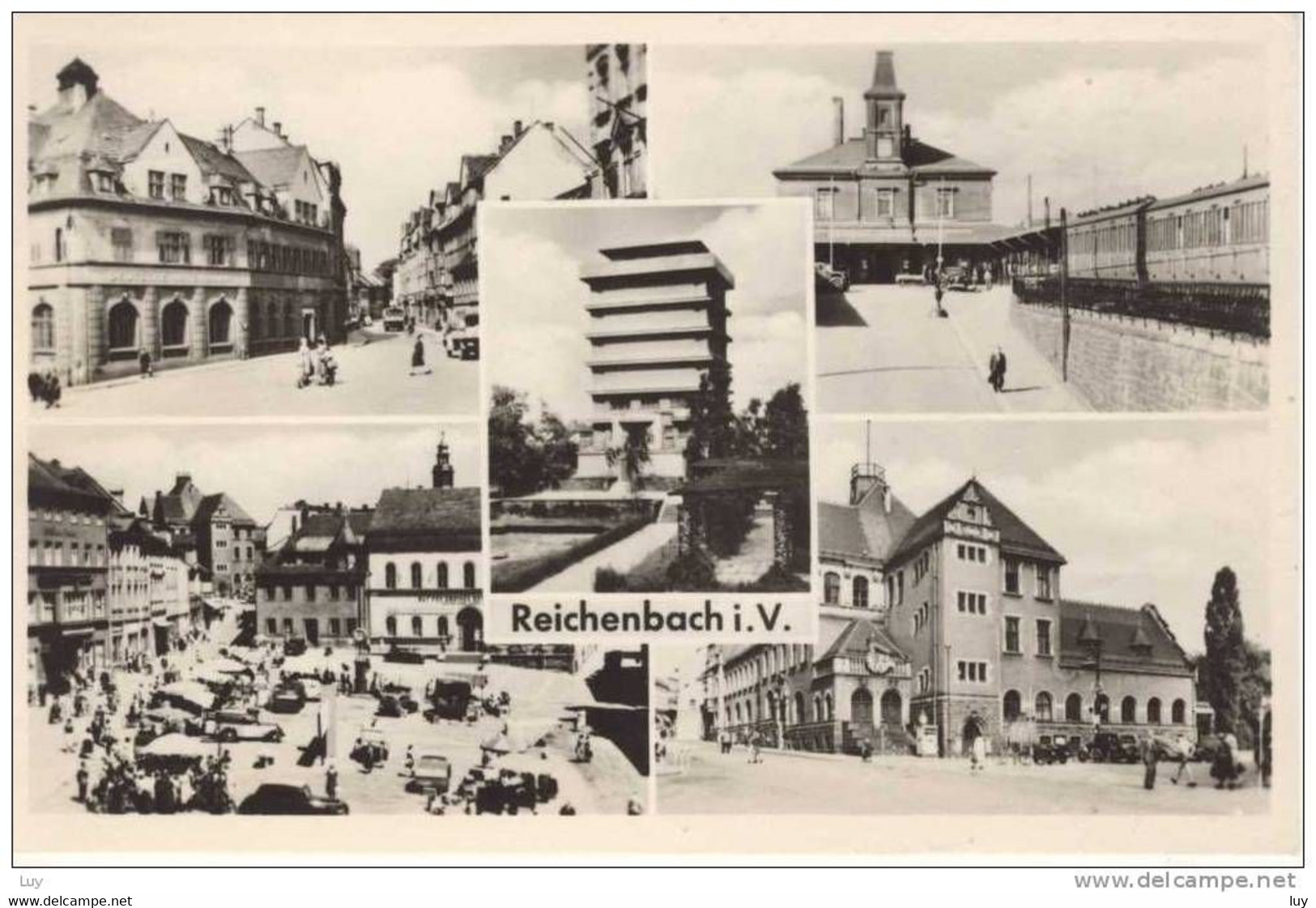 REICHENBACH I. V. - Mehrfachansicht M. Bahnhof , Marktpl. , Gel. DDr 1963 - Reichenbach I. Vogtl.