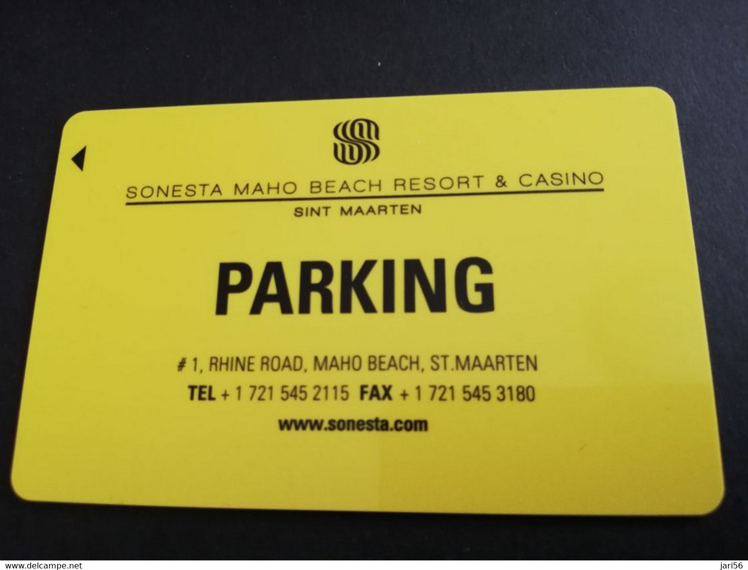 HOTEL KEY  SONESTA MAHO BEACH RESORT & CASINO  SINT MAARTEN / PARKING         MAGSTRIPE    ** 5537 ** - Cartas De Hotels