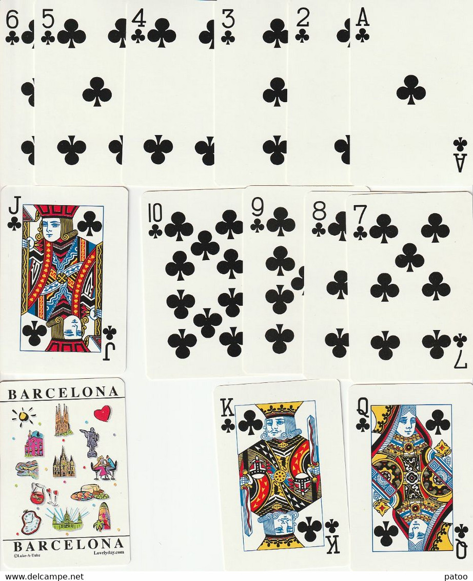 JEU DE CARTES PUBLICITAIRES BARCELONE (ESPAGNE ) NEUVES /FIGURES TETE BECHE /2 JOKERS /ETUI PLASTIQUE - 54 Cartes