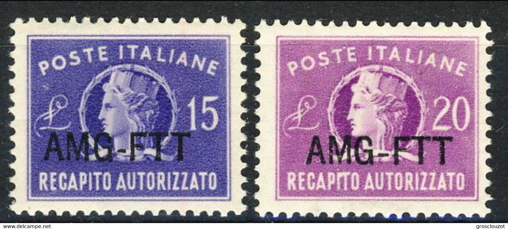 Trieste 1949-52 Recapito Autorizzato Sass. N. 4 - 5 MNH Cat. € 18 - Paquetes Postales/consigna