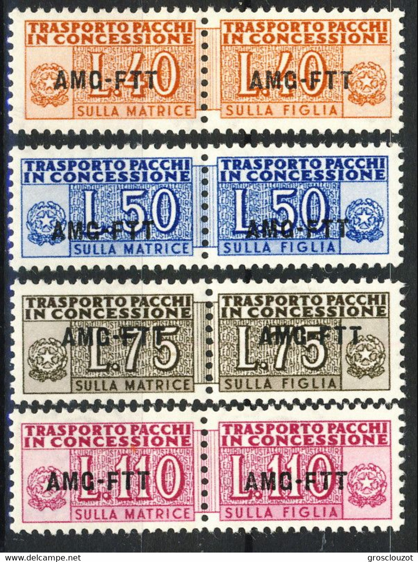 Trieste 1953 Pacchi In Concessione Sass. N. 1 - 4 MNH Cat € 110  Firma A. Diena - Paketmarken/Konzessionen