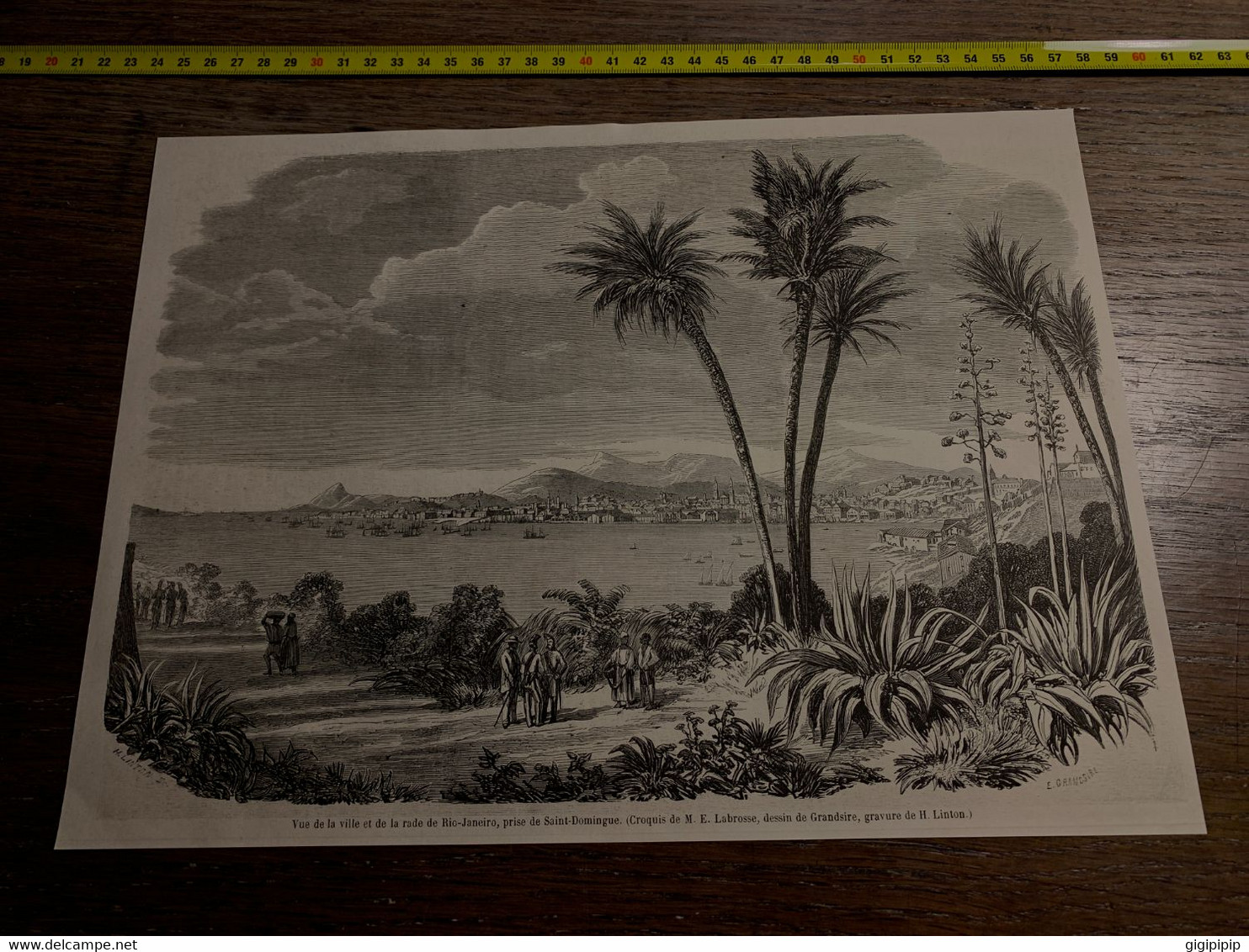 1858 MI2 GRAVURE Vue De La Rade  Et De La Ville De Rio Janeiro Prise De Saint Domingue - Collections