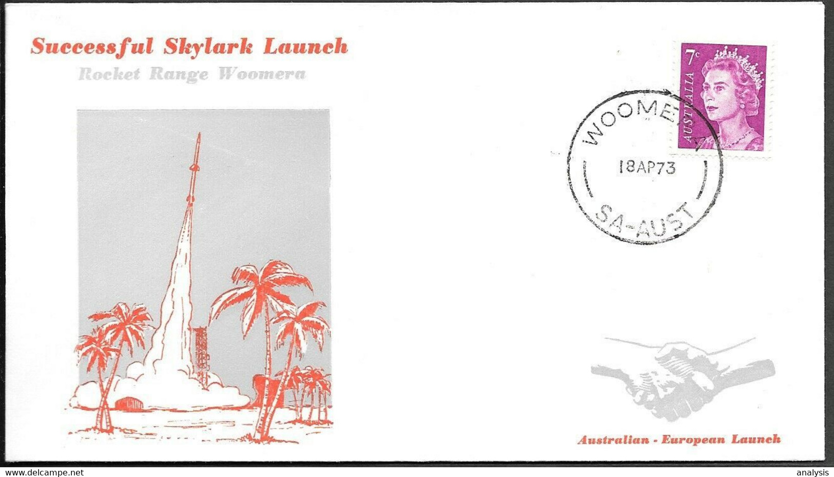 Australia Space Cover 1973. Skylark Rocket Launch. Woomera ##16 - Oceania