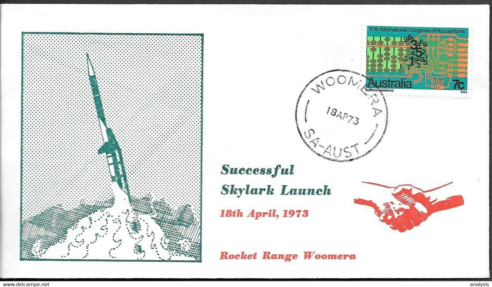 Australia Space Cover 1973. Skylark Rocket Launch. Woomera ##17 - Oceania