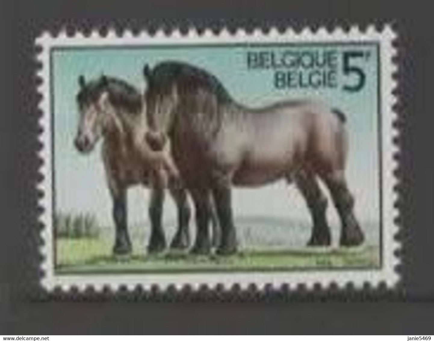 Belgium Yv 1805  1976 50th Anniversary Ardennes Draft Horses, Farm,MNH - Farm