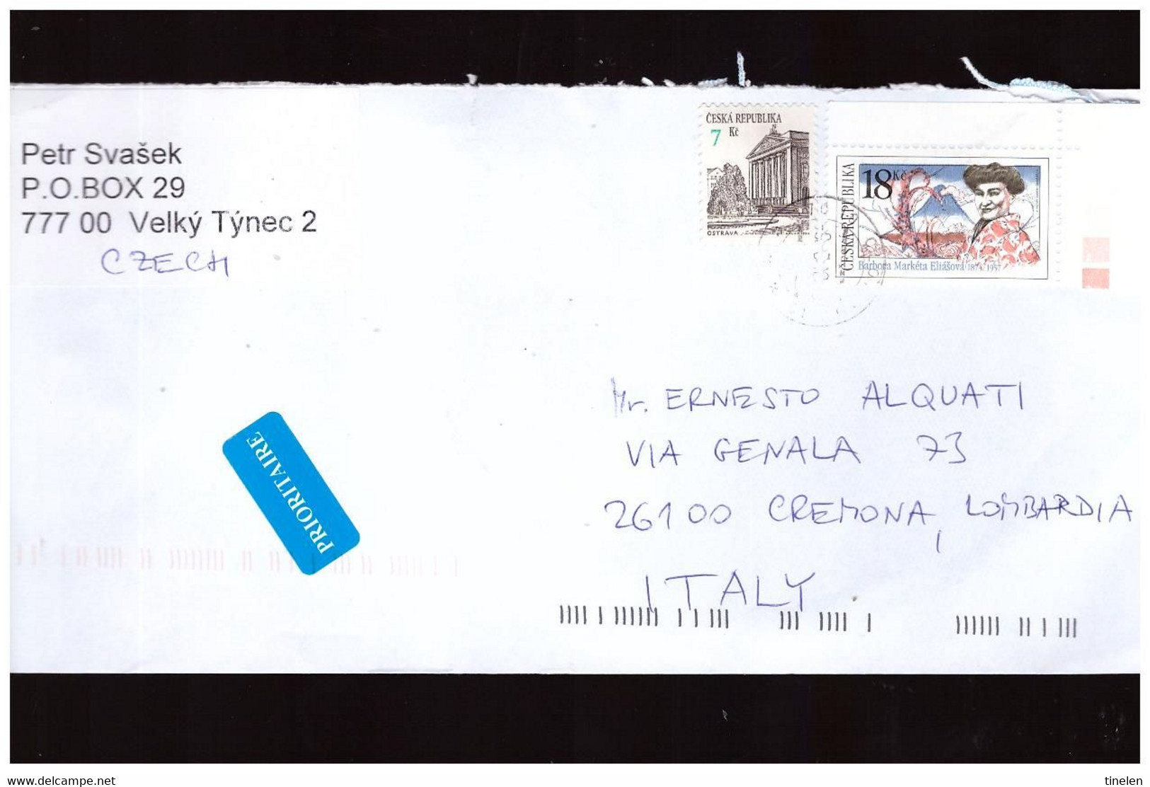 Rep Ceca - Lettera Con Interessante Affrancatura - Storia Postale