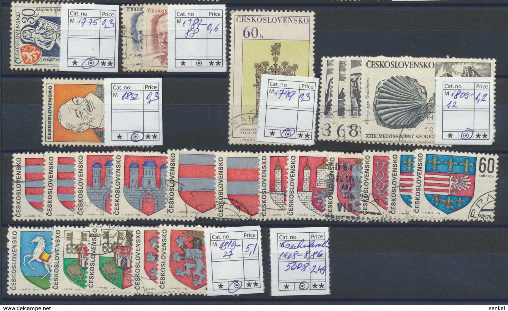 5008 Czechoslovakia Tschechoslowakia Set Of Different Stamps 1968 Used Art Etc - Sonstige & Ohne Zuordnung