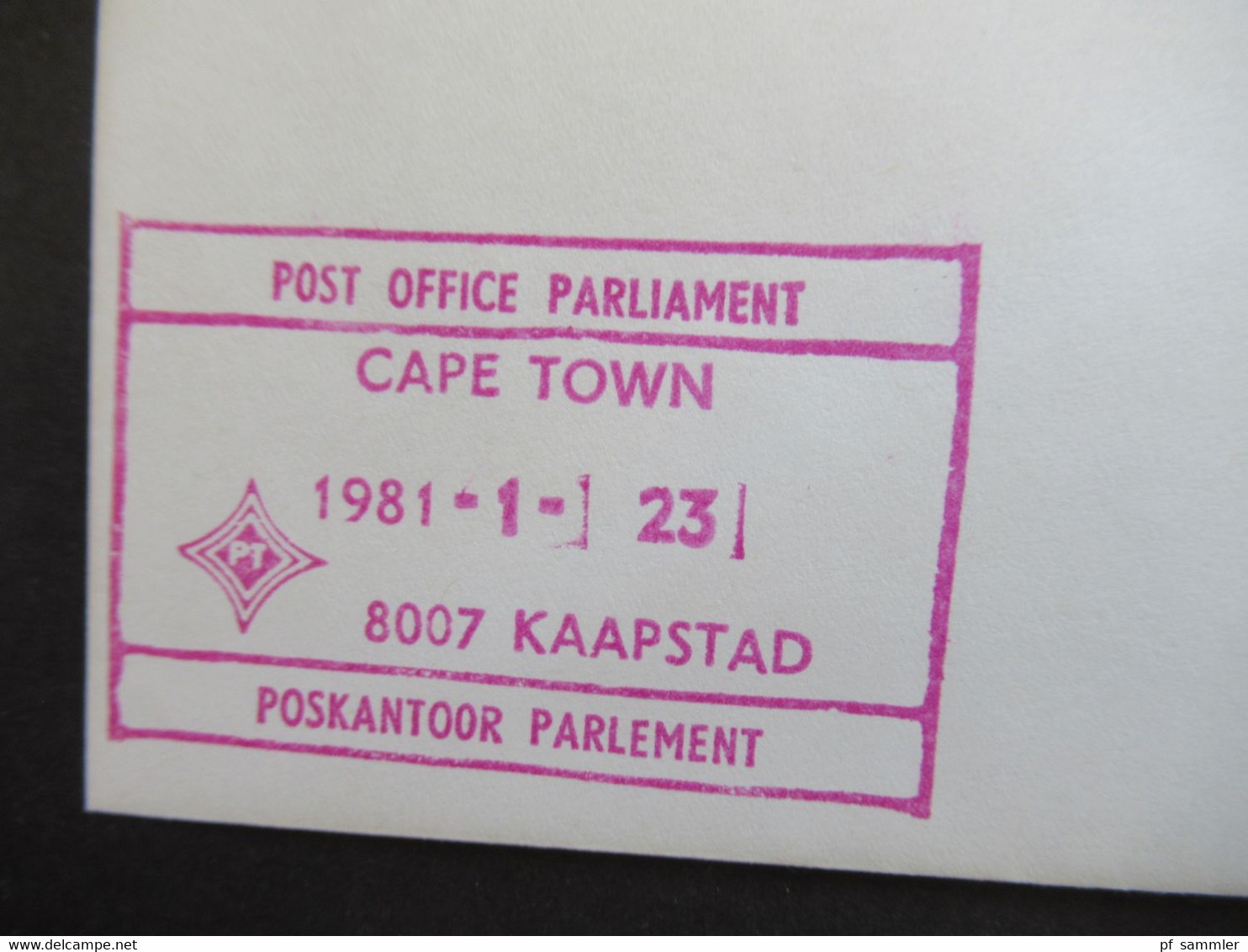 Afrika / RSA / Süd - Afrika 1981 Stempel Parlement Kaapstad / Parliament Cape Town Post Office Parliament Poskantoor - Cartas & Documentos