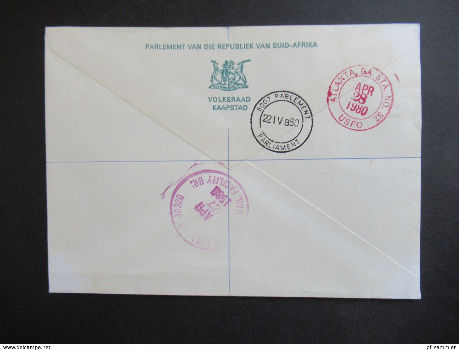 Afrika / RSA / Süd - Afrika 1980 Air Mail Einschreiben Registered Parliament Kaapstad / Cape Town Volksraad Kaapstad - Brieven En Documenten