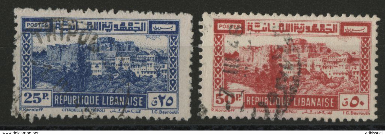 N° 195 25 Pi Oblitéré TRIPOLI + N° 196 50 Pi  Cote 12 € - Used Stamps