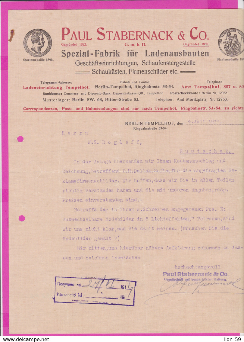 262116 / Germany 1914 Berlin - Paul Stabernack & Co. Spezialfabrik Für Ladeneinbauten , Geschäftseinrichtungen - Petits Métiers