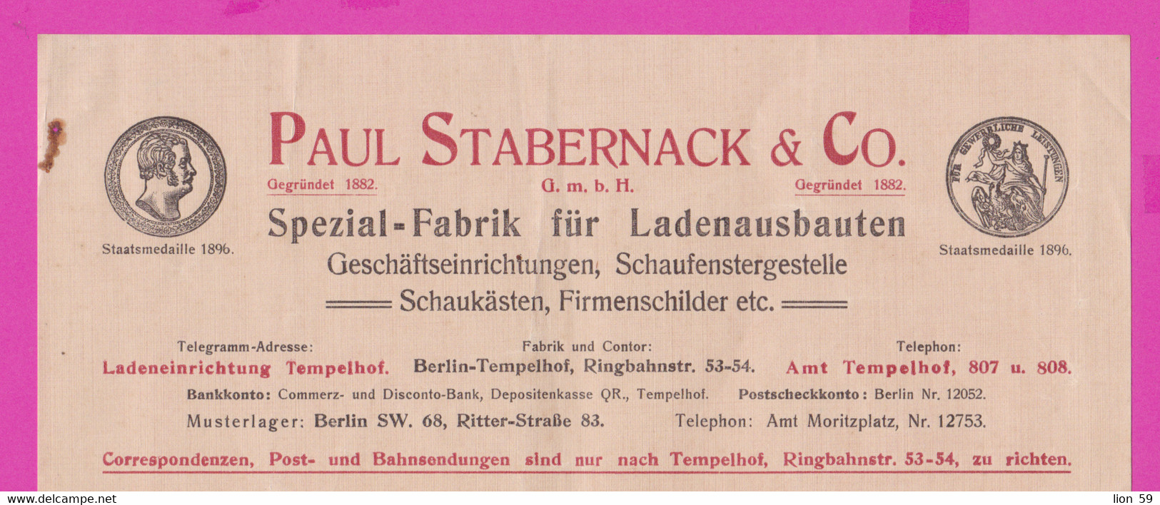 262116 / Germany 1914 Berlin - Paul Stabernack & Co. Spezialfabrik Für Ladeneinbauten , Geschäftseinrichtungen - Old Professions