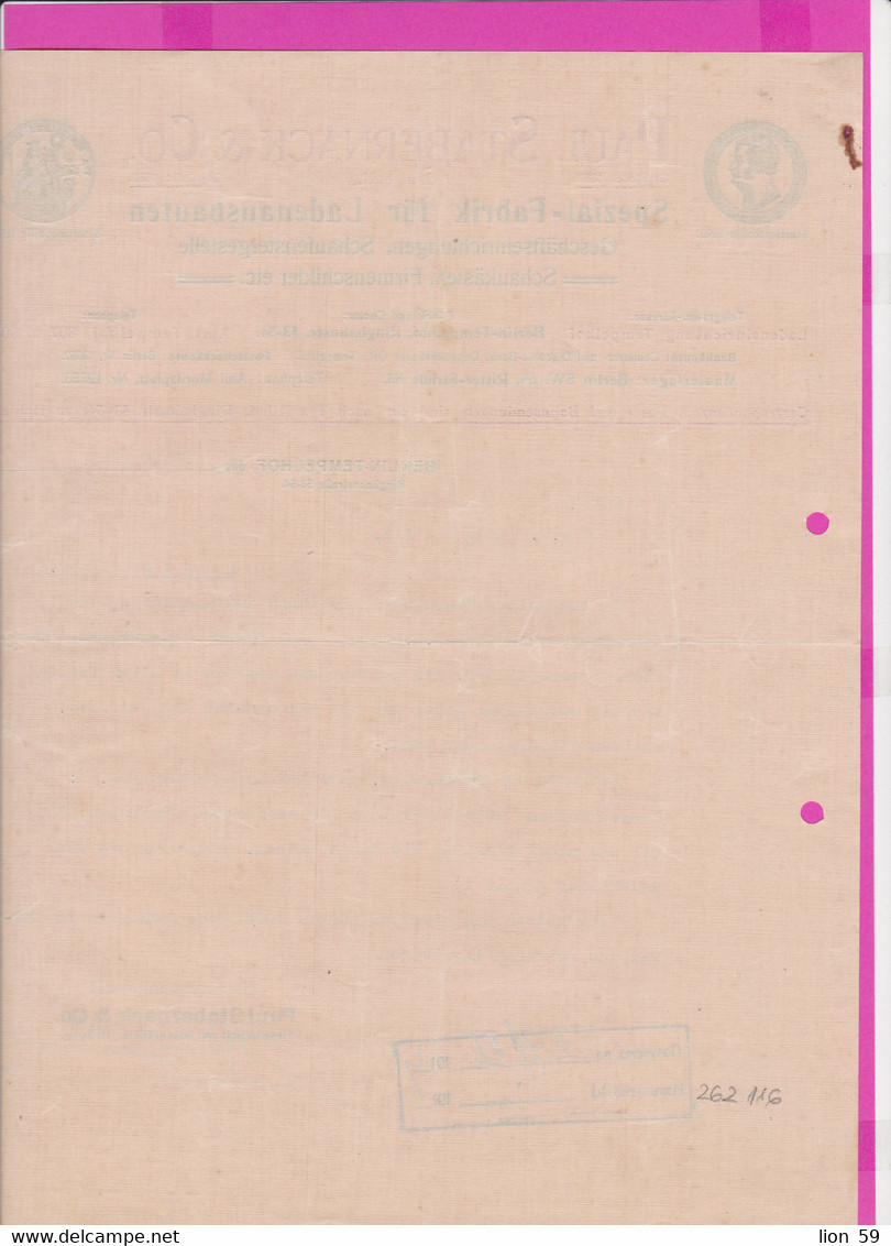 262116 / Germany 1914 Berlin - Paul Stabernack & Co. Spezialfabrik Für Ladeneinbauten , Geschäftseinrichtungen - Old Professions