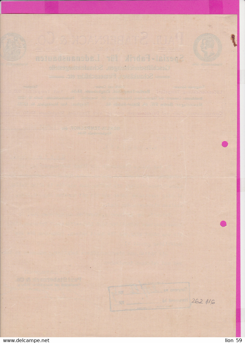 262116 / Germany 1914 Berlin - Paul Stabernack & Co. Spezialfabrik Für Ladeneinbauten , Geschäftseinrichtungen - Artesanos