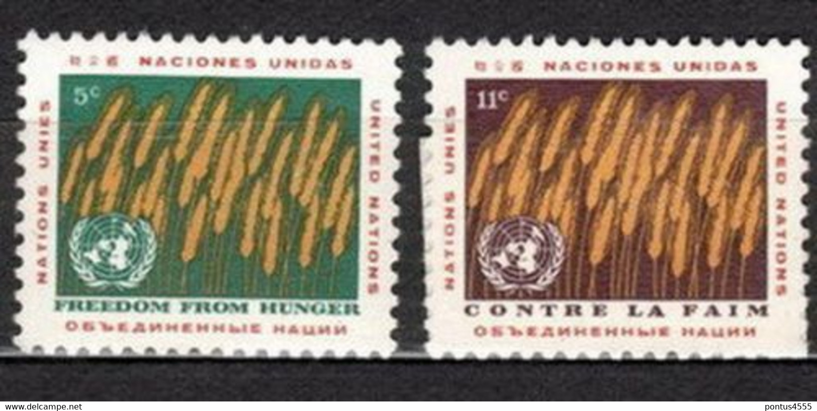 UNO New York 1963 Mi 126-127 Against Hunger NG - Autres & Non Classés