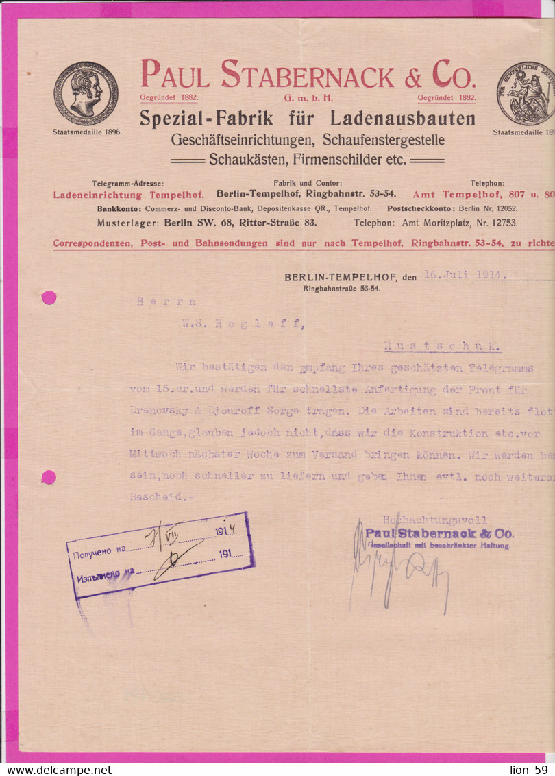 262114 / Germany 1914 Berlin - Paul Stabernack & Co. Spezialfabrik Für Ladeneinbauten , Geschäftseinrichtungen - Straßenhandel Und Kleingewerbe