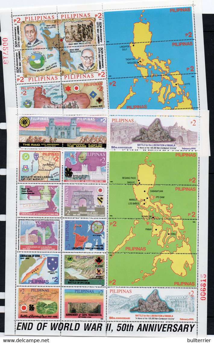 PHILIPPINES - 1995 - ENDING OF WORLD WAR Ii SHEETLETS X 2   MINT NEVER HINGED  SG £23 - Philippinen