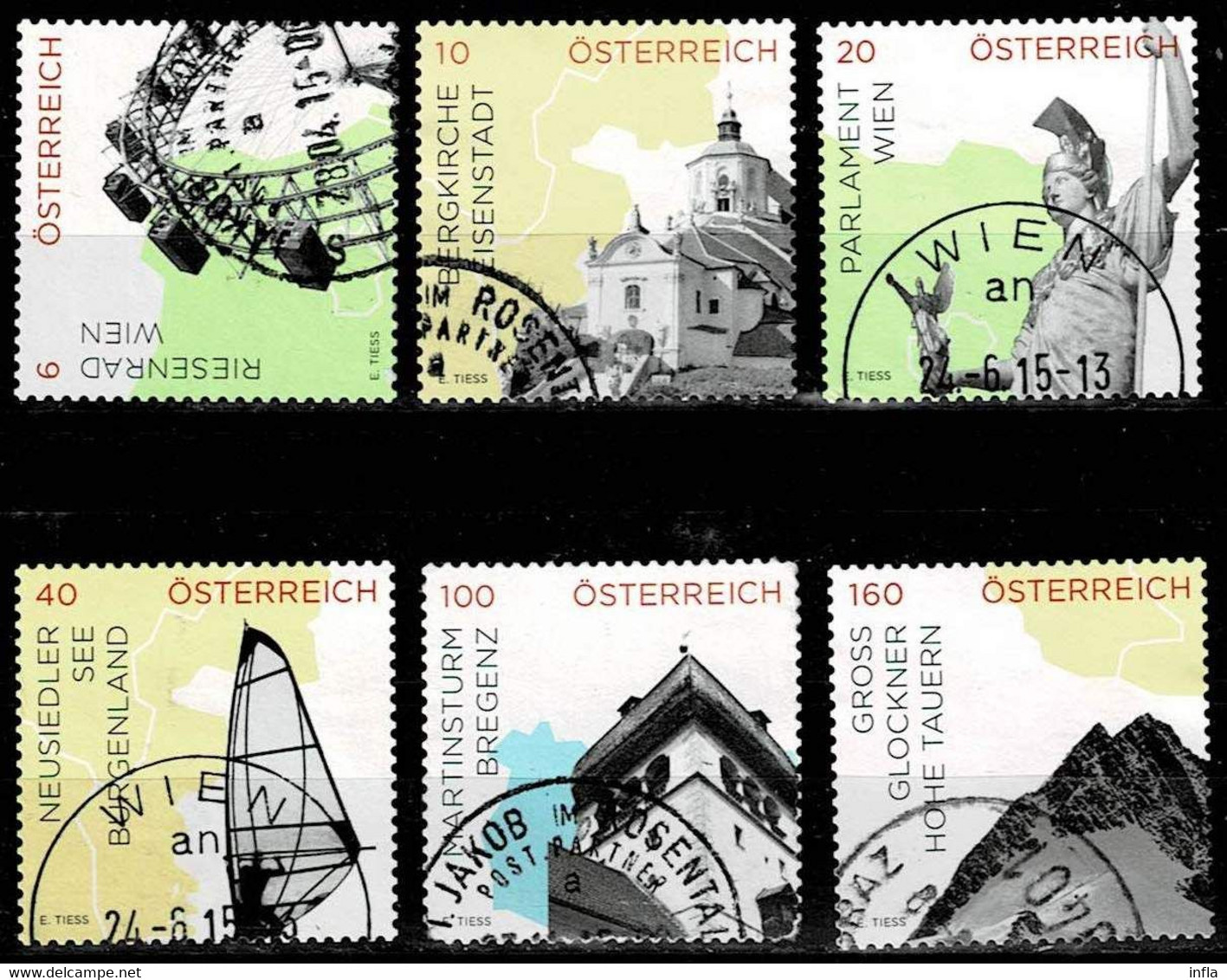 Österreich 2015,Michel# 3183 - 3186, 3189, 3190 O Impressionen In Österreich - Used Stamps