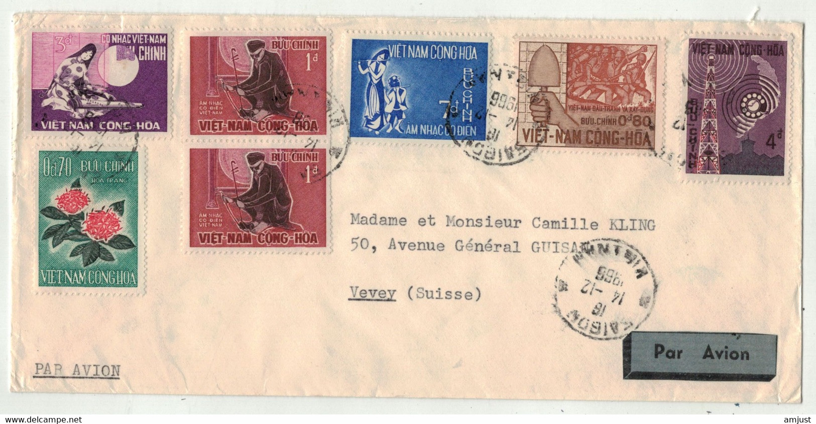 Viêt-Nam // Vietnam //  Lettre De Saigon Pour La Suisse (Vevey)  14/12/1966 (Grand Format) - Viêt-Nam