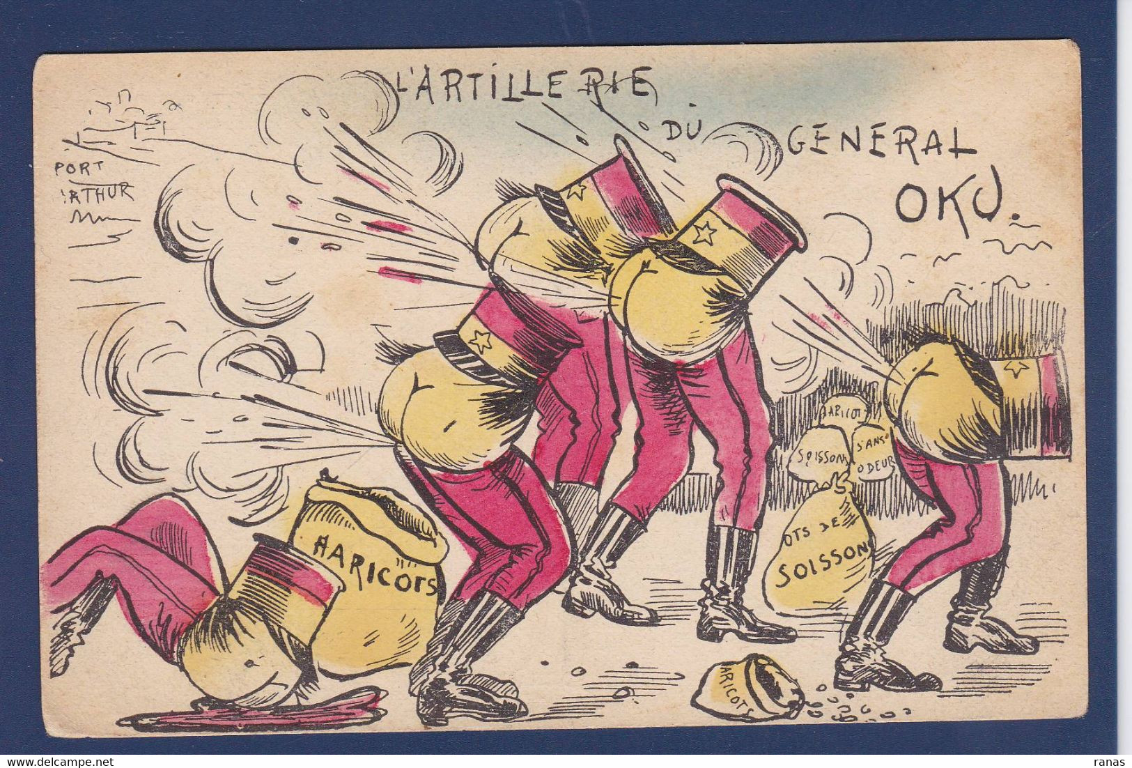 CPA Russie Guerre Russo Japonaise Non Circulé OKU Japon Port Arthur Satirique Caricature - Russland