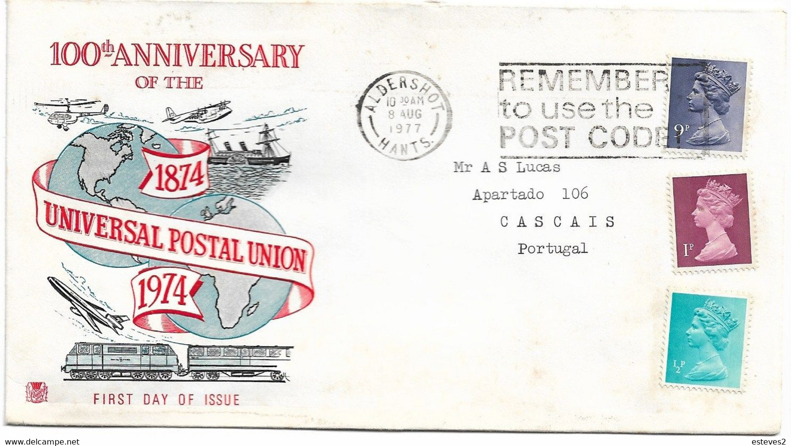Great Britain , UK , 100 Anniversary Of Universal Postal Union  Cover ,  Aldershot Hants  Postmark - Other & Unclassified