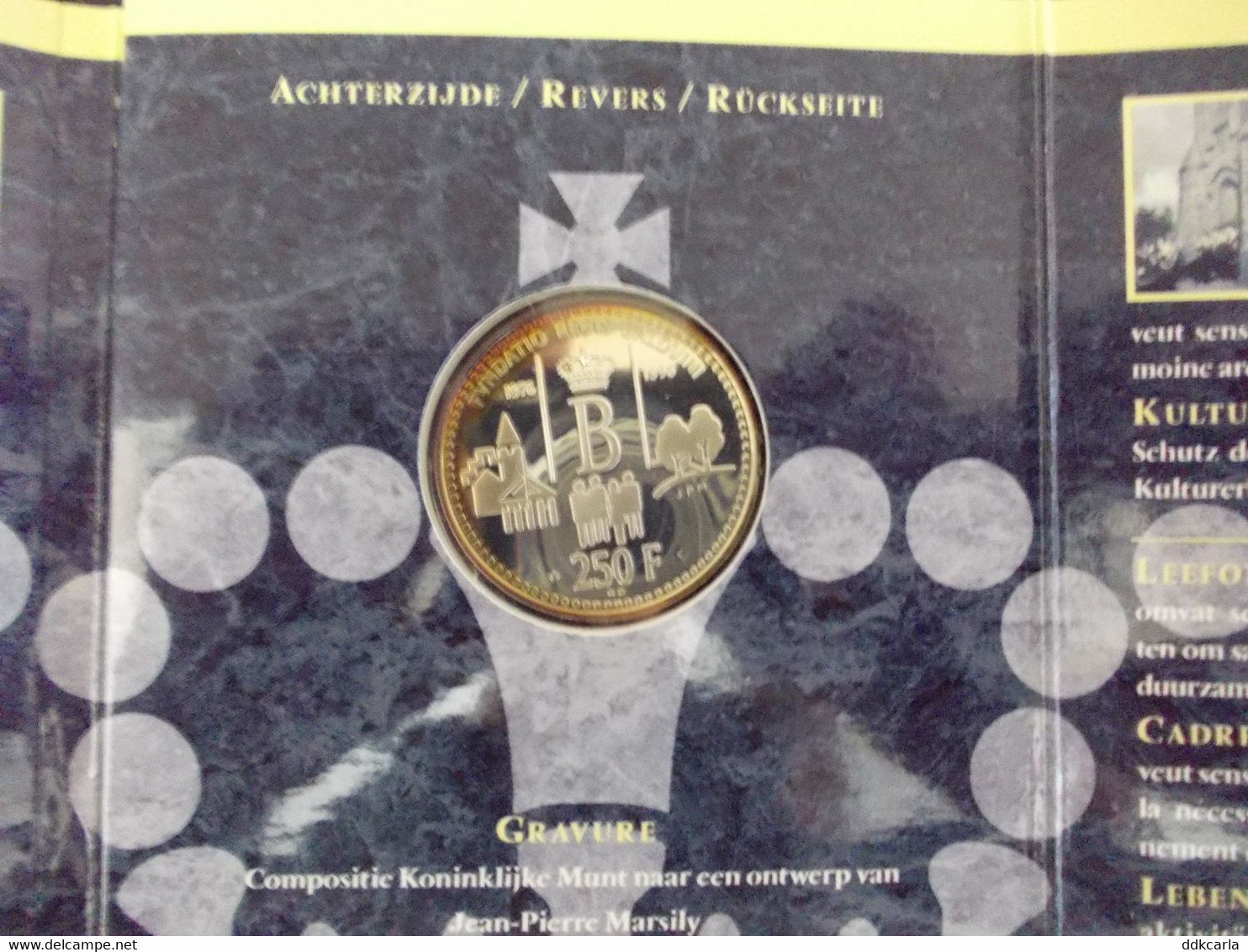C/ FDC Zilveren Herdenkingsmunt Boudewijn 1976-1996 - 250Fr In Info Pochet - FDC, BU, BE & Coffrets
