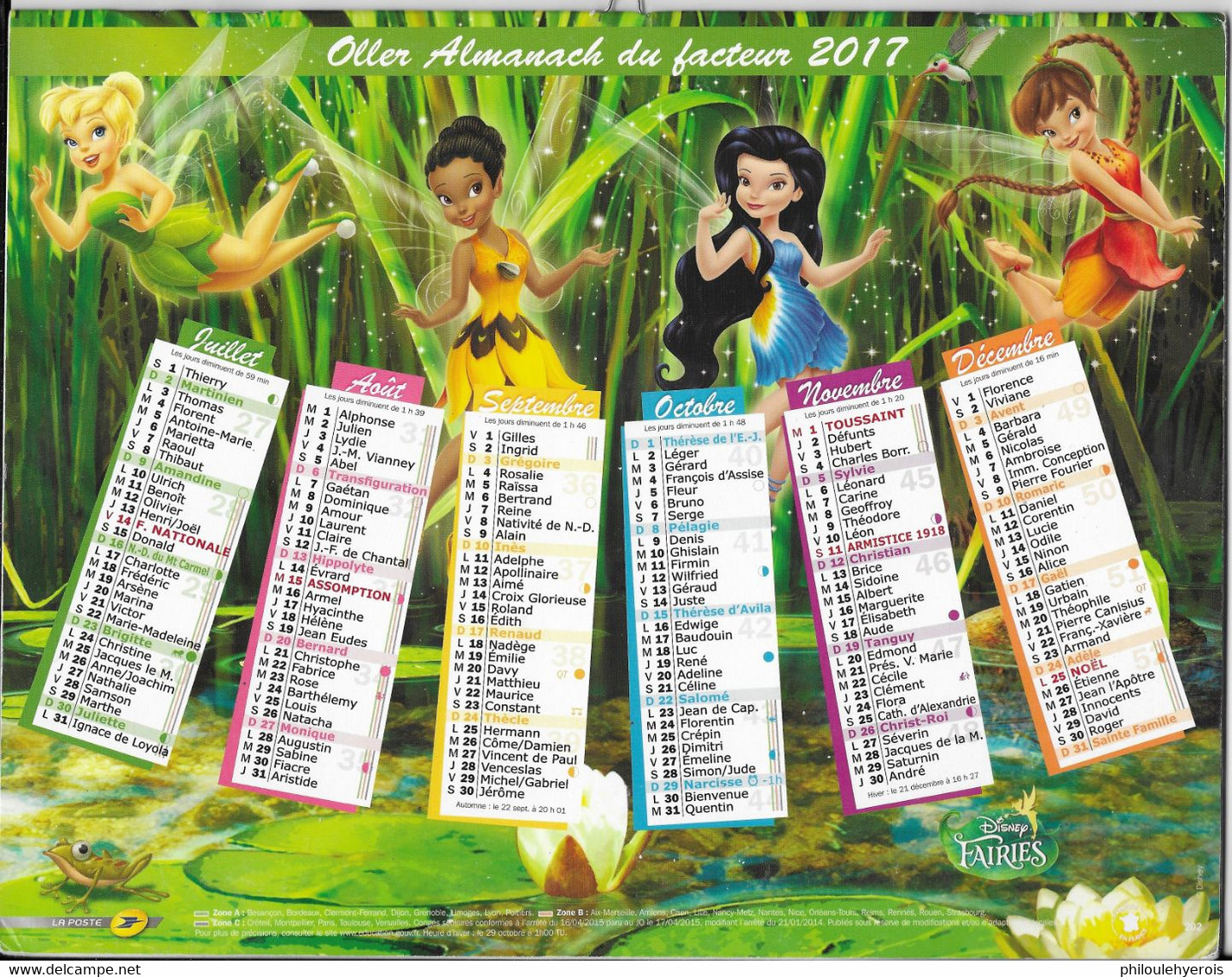 CALENDRIER 2017  FAIRIES  DISNEY - Grand Format : 2001-...