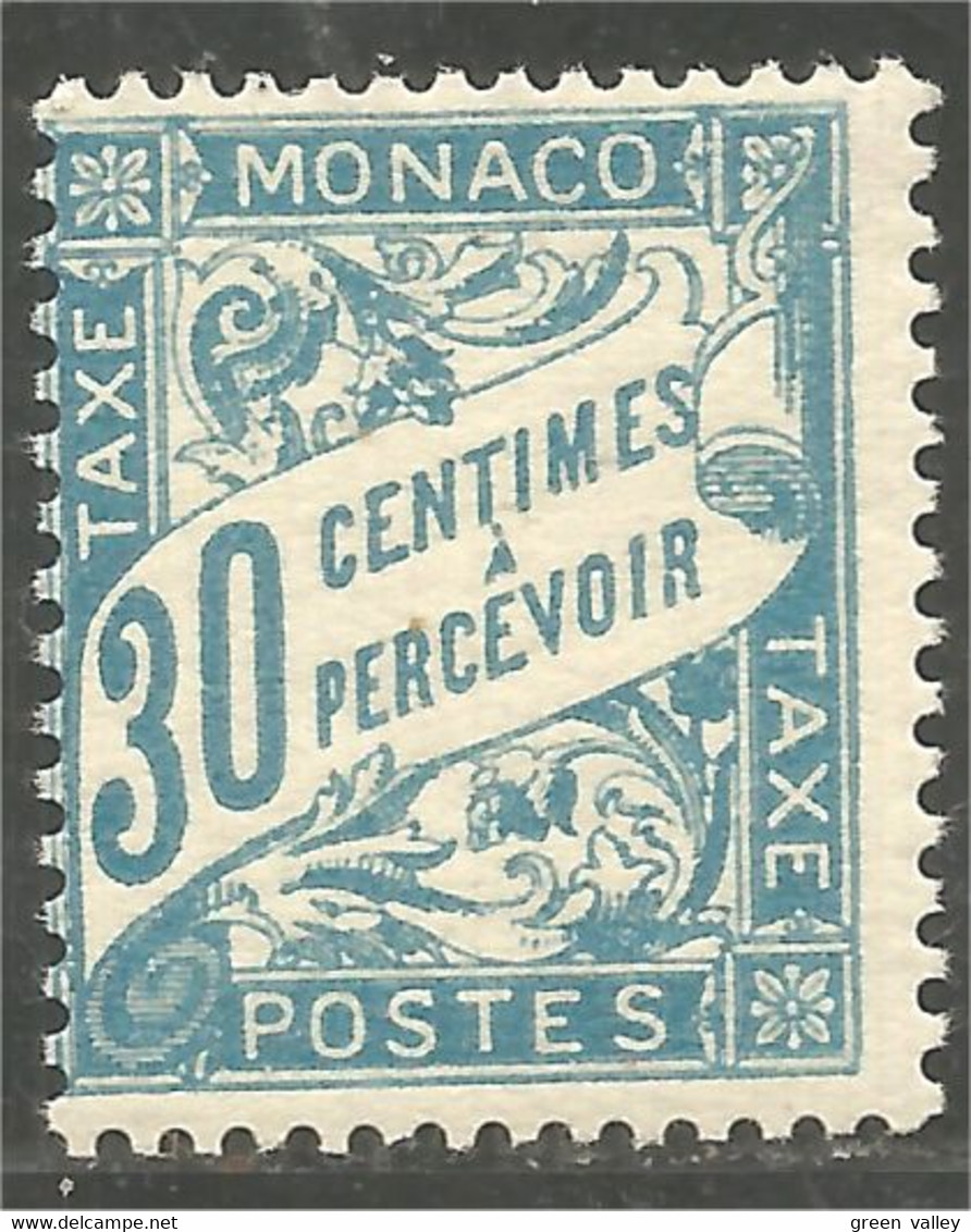 630 Monaco 1905 Yv 7 Taxe Postage Due 30c Bleu MH * Neuf (MON-340) - Segnatasse