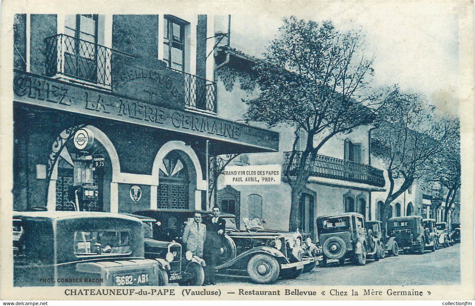 CPA FRANCE 84 "Chateauneuf Du Pape, Restaurant Bellevue Chez La Mère Germaine" - Chateauneuf Du Pape