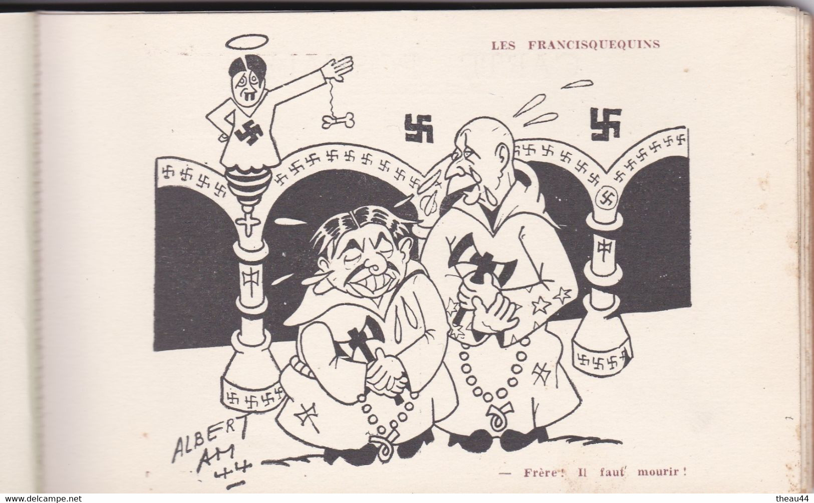 Carnet de 10 Cartes de l'Illustrateur "Albert AM" -Caricature de "Hitler" - Sur ses Pas - 2e Guerre Mondiale - Politique