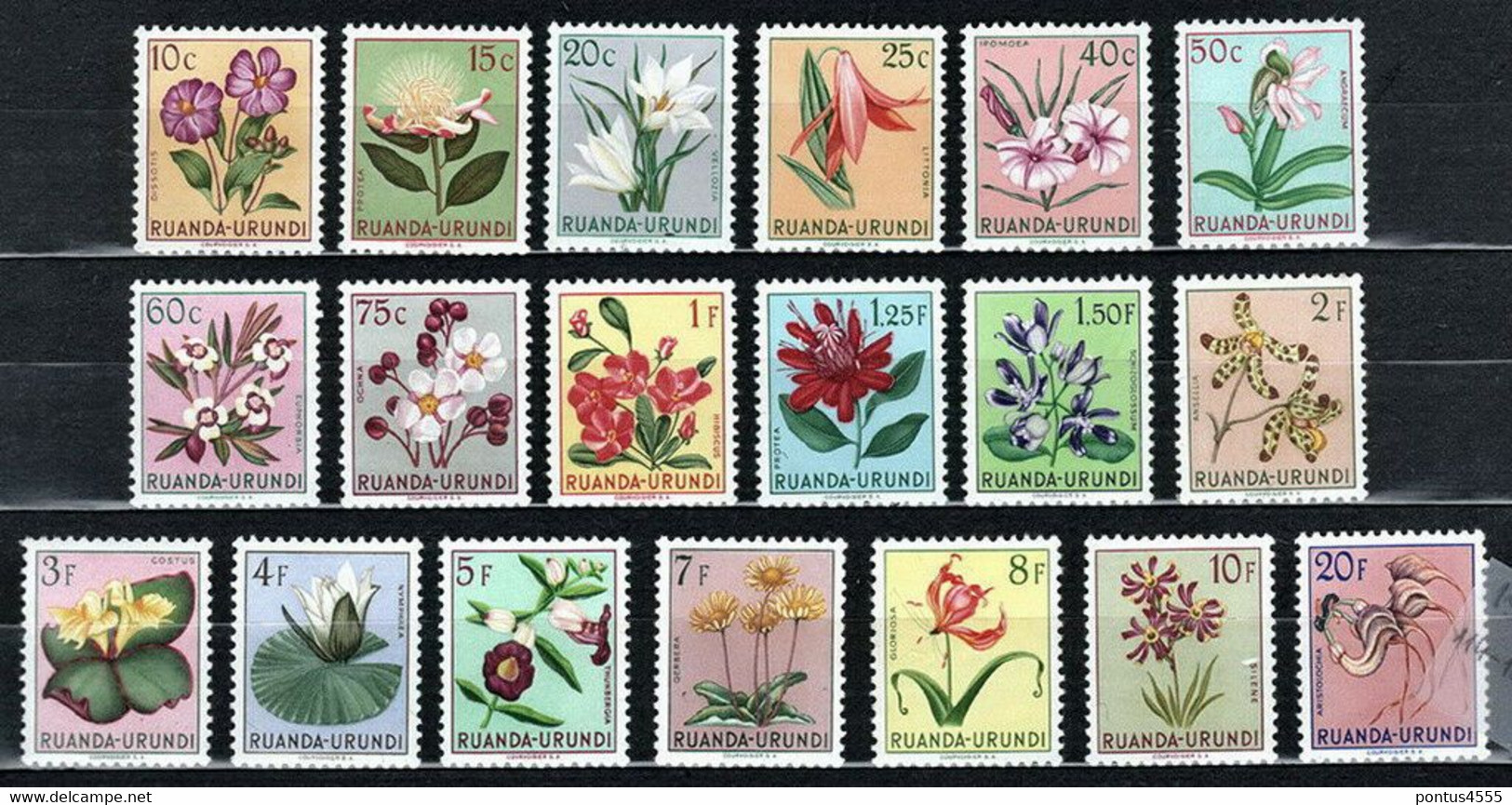 Ruanda 1953 Mi 133-151 Flora - MNH-MLH - Nuovi