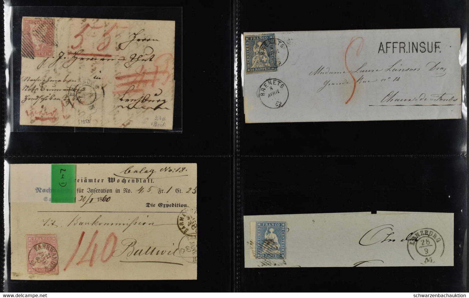 Gemischter Nachlassposten Ab Bundesmarken, Mit 1 Ortspost, 12 Rayons, 55 Strubel U. 14 Strubelbriefe (diese Oft Von BREN - Sammlungen