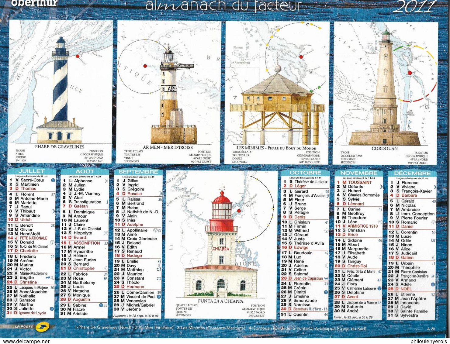 CALENDRIER 2011  PHARES ET VOILIERS - Tamaño Grande : 2001-...