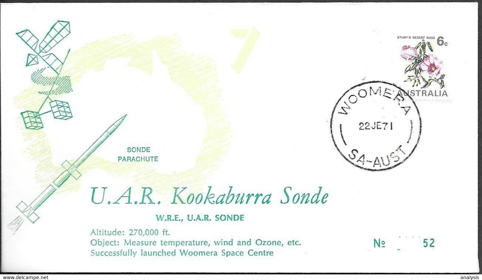 Australia Space Cover 1971. Kookaburra Rocket Launch Woomera ##05 - Ozeanien