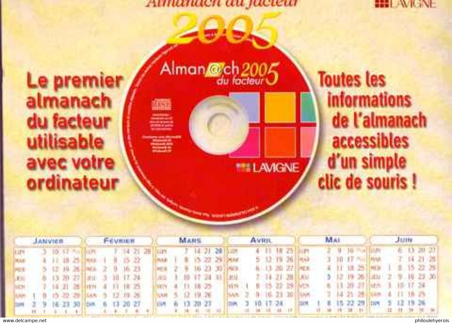 CALENDRIER 2005 1ER Almanach En C.D. Rare Précurseur - Tamaño Grande : 2001-...