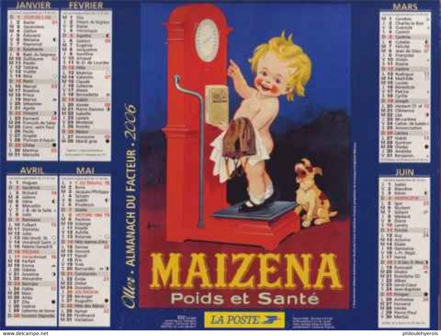 CALENDRIER 2006  PUB MAIZENA Et CHOCOLAT BESNIER Le Mans - Grand Format : 2001-...