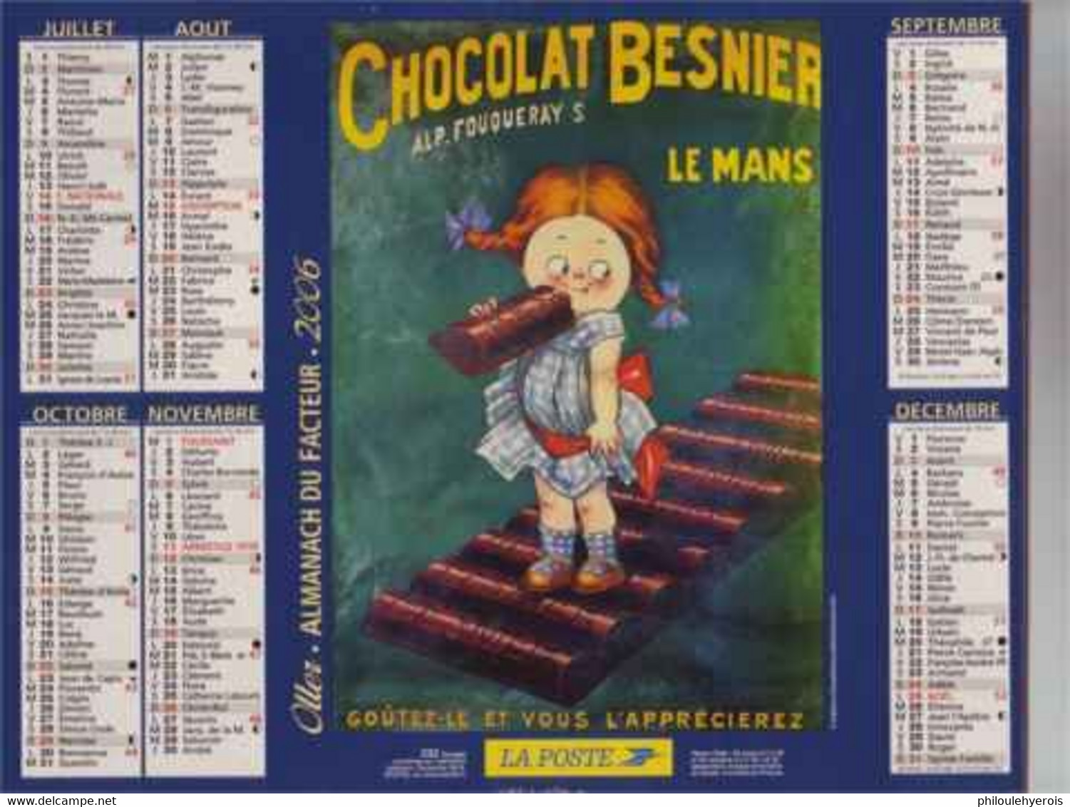 CALENDRIER 2006  PUB MAIZENA Et CHOCOLAT BESNIER Le Mans - Tamaño Grande : 2001-...