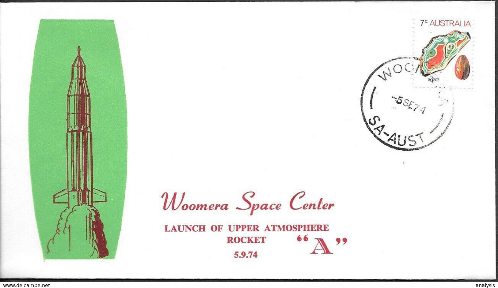 Australia Space Cover 1974. Upper Atmosphere Rocket Launch. Woomera ##14 - Oceanía