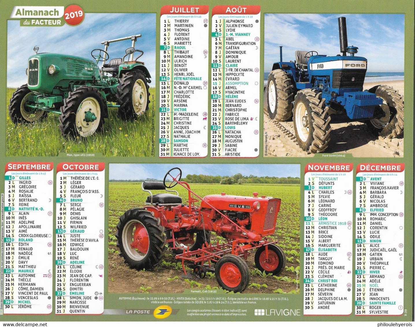 CALENDRIER 2019  TRACTEURS - Formato Grande : 2001-...