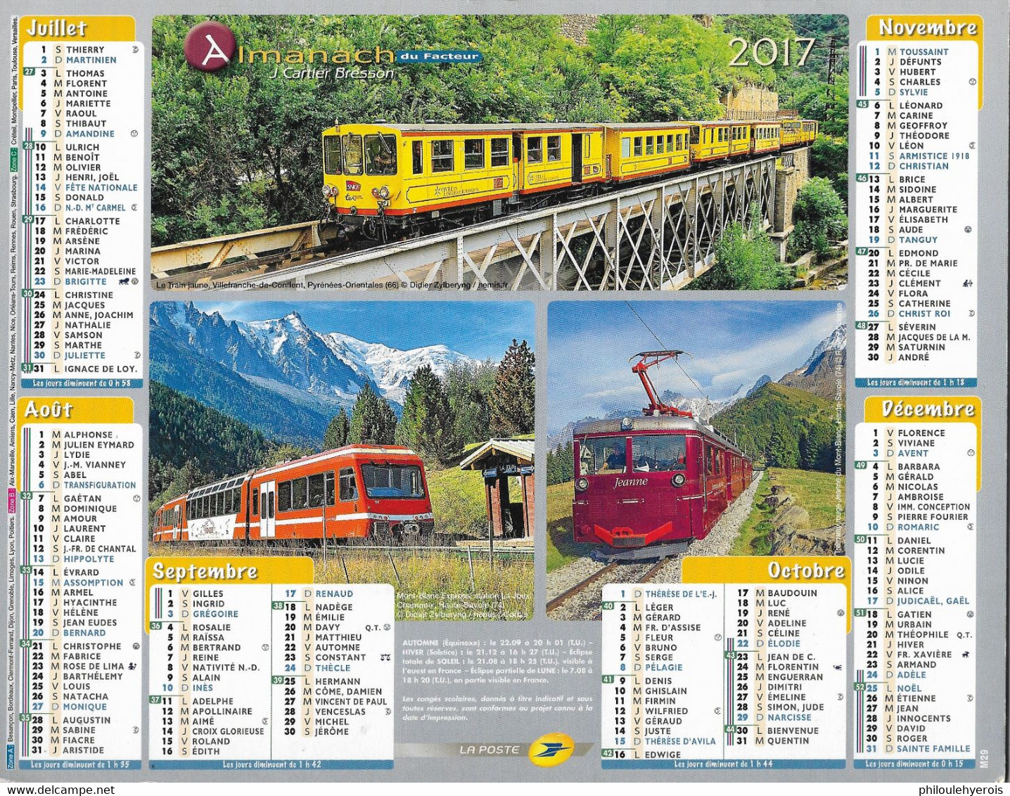 CALENDRIER 2017  TRAINS Train - Tamaño Grande : 2001-...