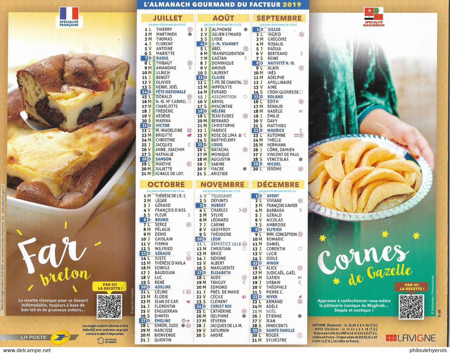 CALENDRIER 2019  RECETTES - Big : 2001-...