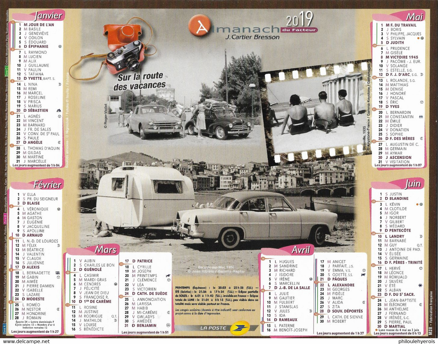 CALENDRIER 2019  VOITURES Sur La Route Des Vacances - Big : 2001-...