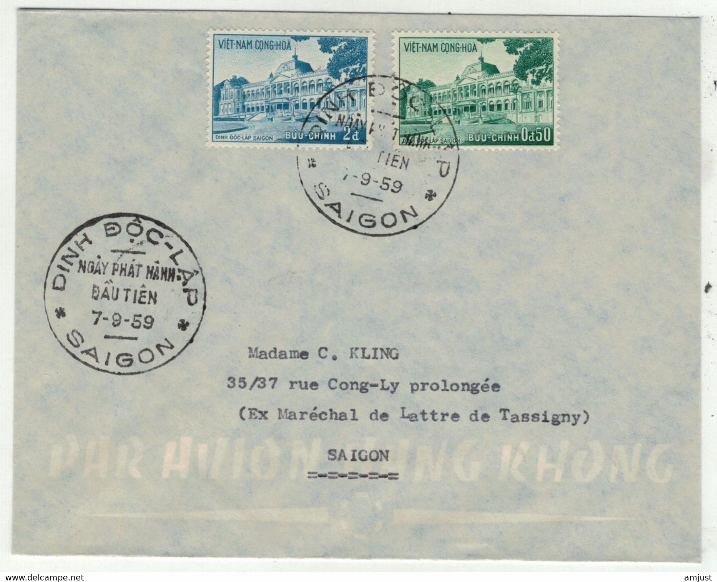 Viêt-Nam // Vietnam //  Lettre FDC 1er Jour Pour Saigon 7/9/1959 - Vietnam