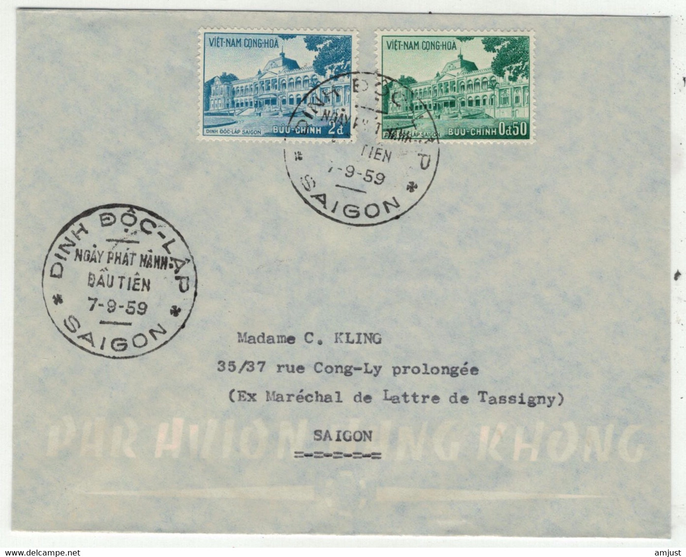 Viêt-Nam // Vietnam //  Lettre FDC 1er Jour Pour Saigon 7/9/1959 - Viêt-Nam