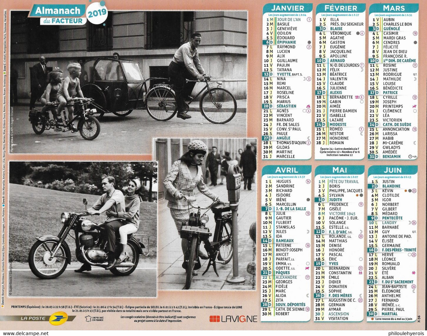 CALENDRIER 2019  2 ROUES RETRO - Formato Grande : 2001-...