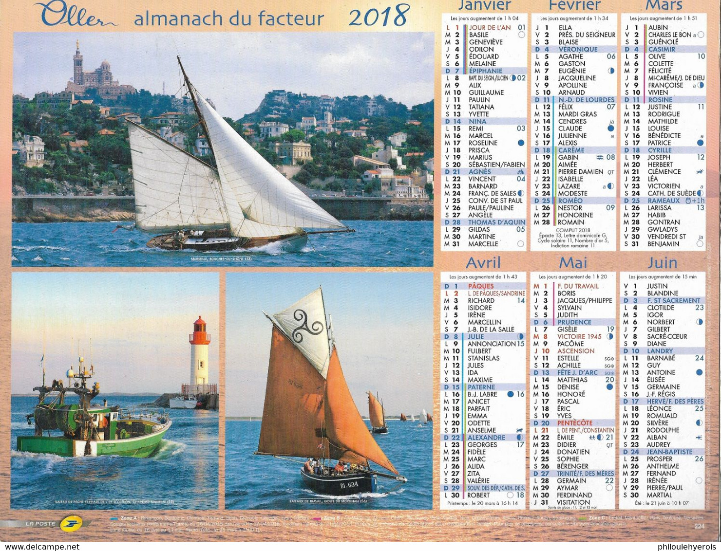 CALENDRIER 2018  BATEAU  Voiliers - Big : 2001-...