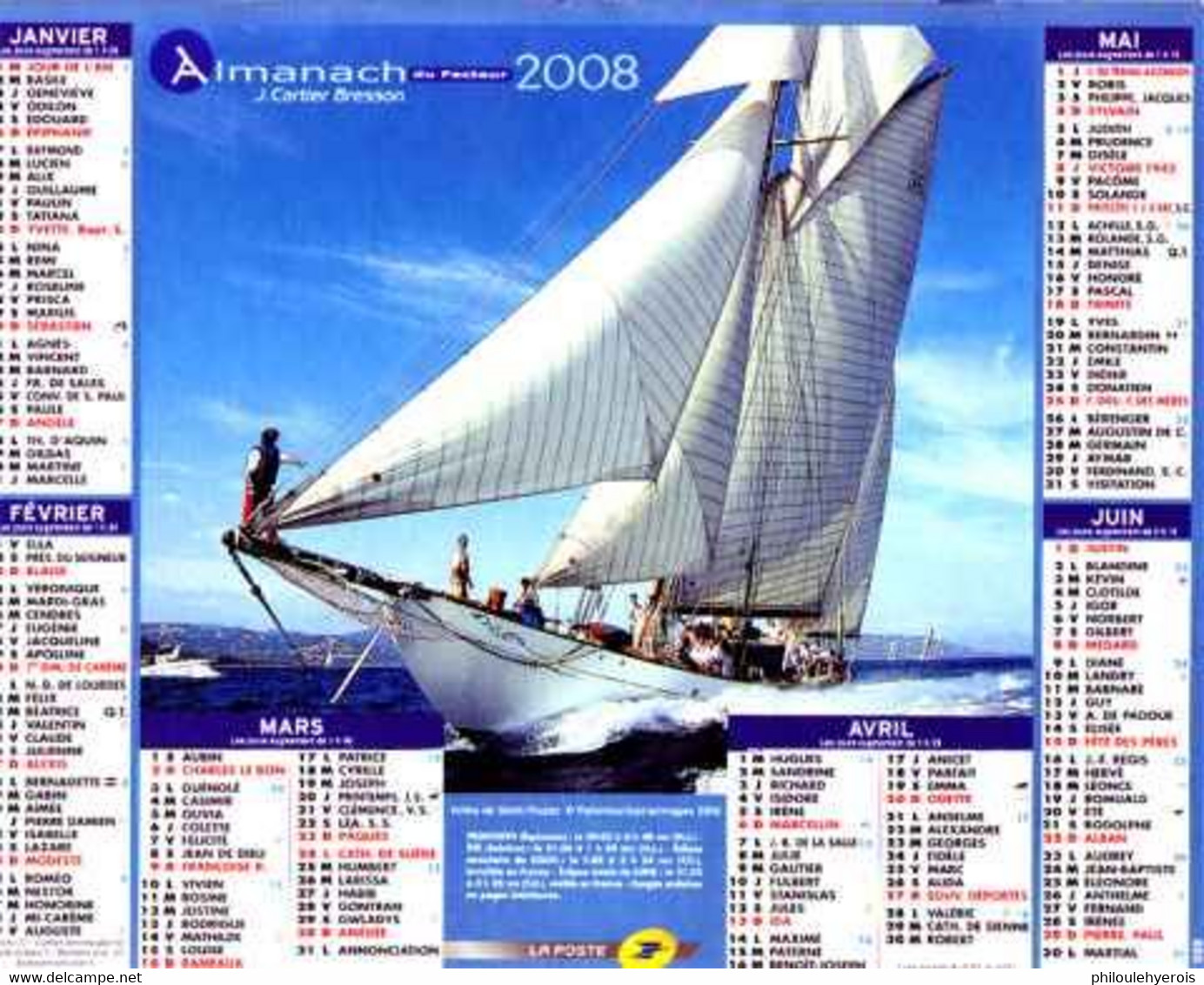 CALENDRIER 2008  BATEAU  Voiliers - Formato Grande : 2001-...