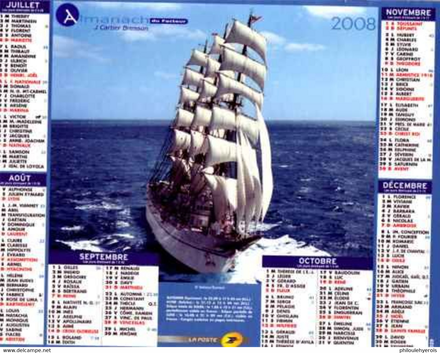 CALENDRIER 2008  BATEAU  Voiliers - Groot Formaat: 2001-...