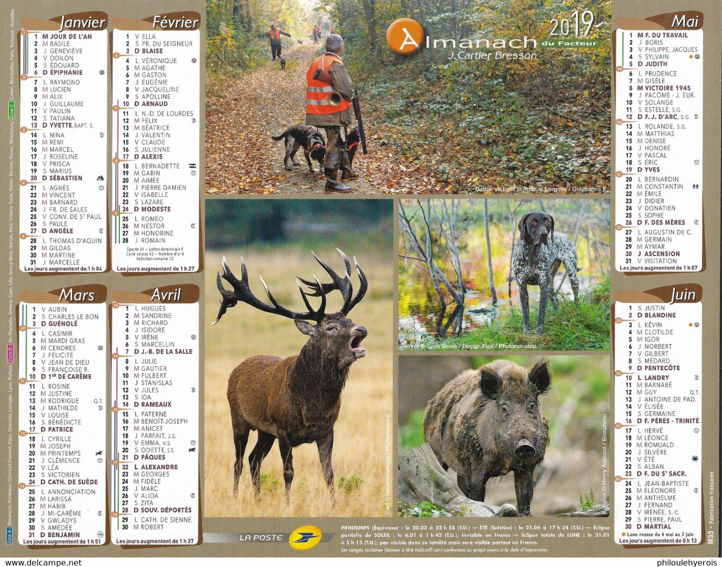 CALENDRIER 2019  CHASSE - Big : 2001-...